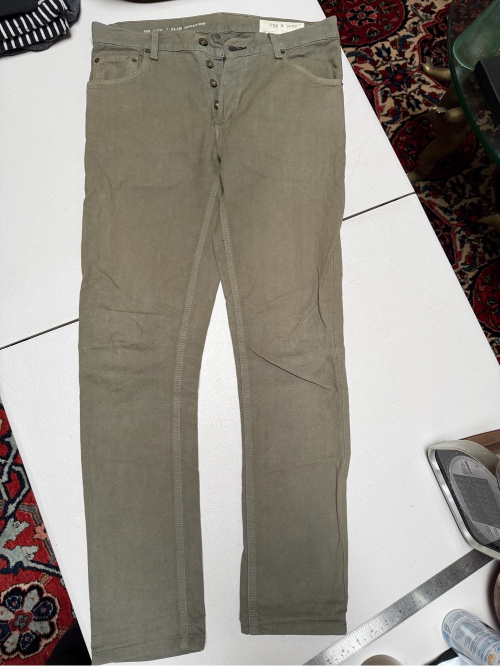 Rag & Bone Slim Fit Men's Pants in Olive Green jeans